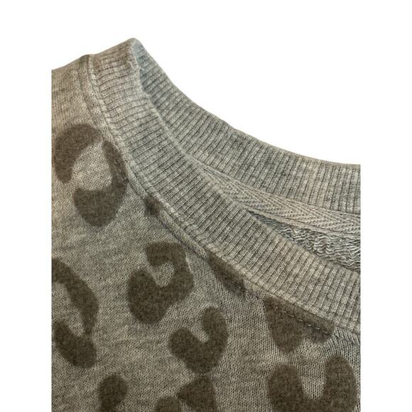 Rails Women Marlo Flocked Leopard Print Pullover Sweatshirt Size L Heather Gray - Picture 11 of 13